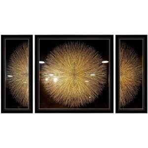 3 lü Set Güneş Altın Tablo 112x206cm