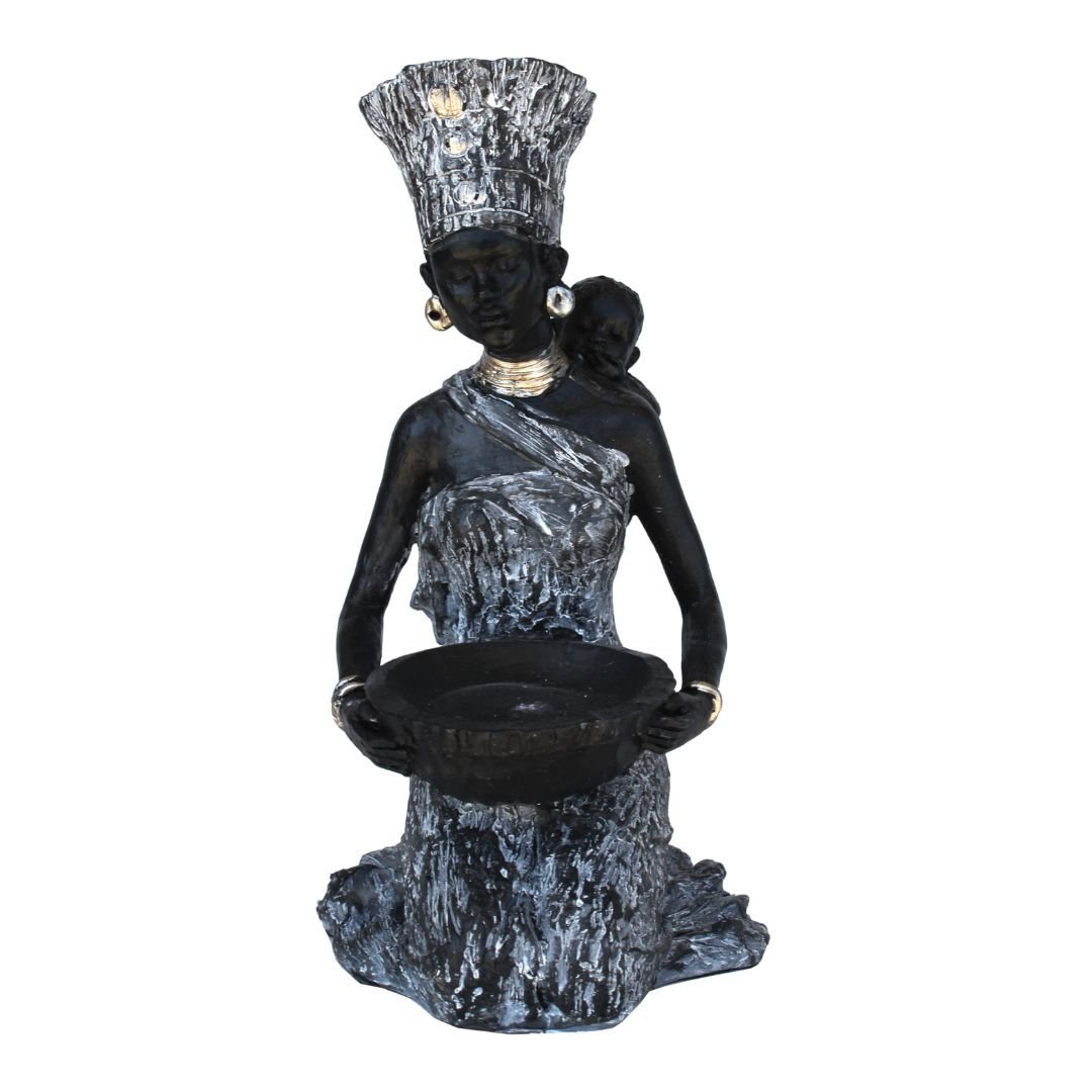 Afrikalı Siyah Kadın Biblo 13x26cm