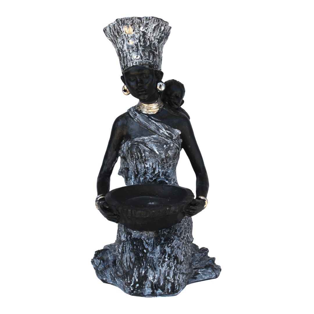 Afrikalı Siyah Kadın Biblo 13x26cm