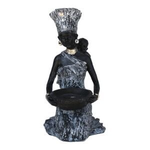 Afrikalı Siyah Kadın Biblo 13x26cm