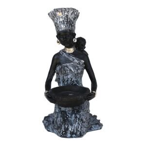 Afrikalı Siyah Kadın Biblo 13x26cm