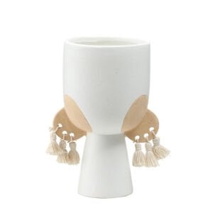 Püsküllü Seramik Vazo 17x30cm