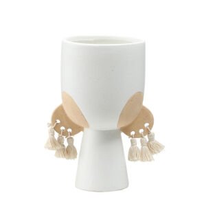 Püsküllü Seramik Vazo 17x30cm