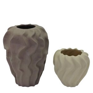 2li Set Buruşuk Vazo 19x26cm Kiremit