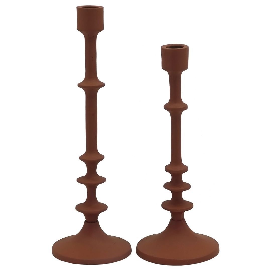 2li Set Şamdan 10x31cm Kiremit