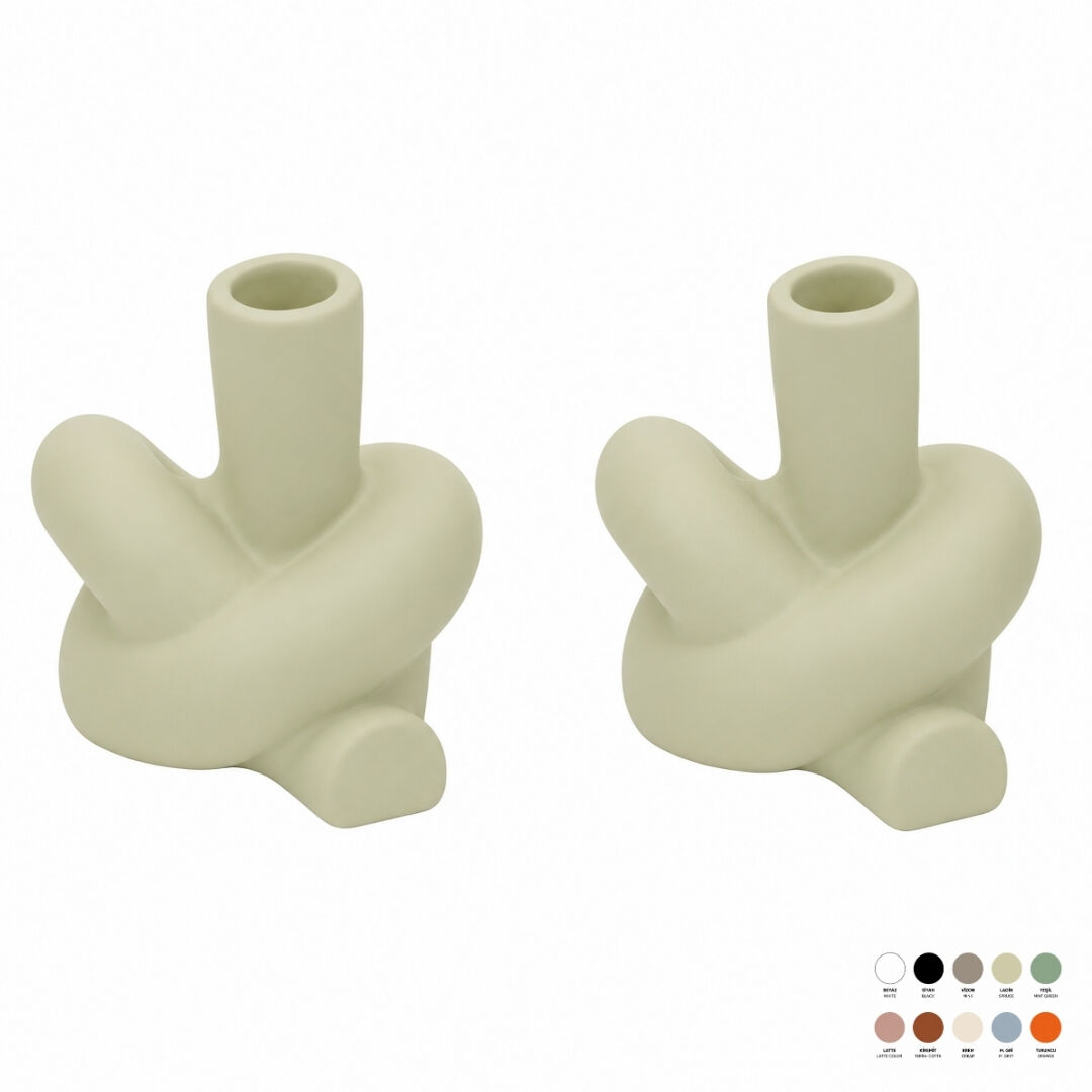 2li Set Düğüm Mumluk 11x12cm