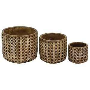 3lü Set Hasır Saksı 12x15cm