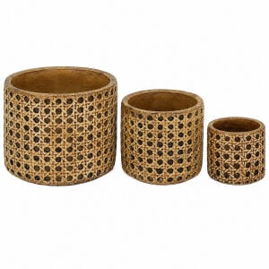 3lü Set Hasır Saksı 12x15cm