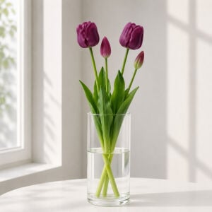 Islak Dokulu Lale Mor 47cm