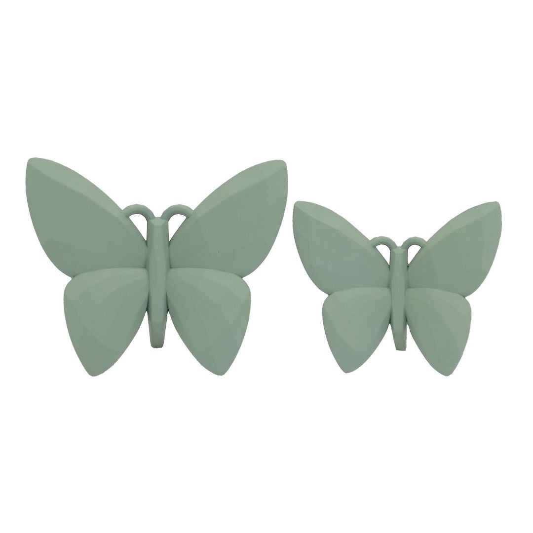 2li Set Kelebek Dekor 7x13cm Yeşil