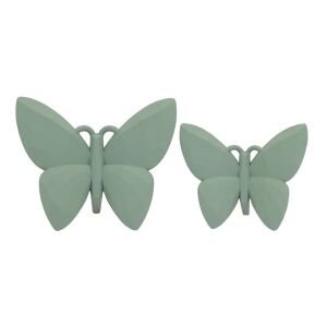 2li Set Kelebek Dekor 7x13cm Yeşil