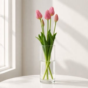 Islak Dokulu Lale Pembe 47cm