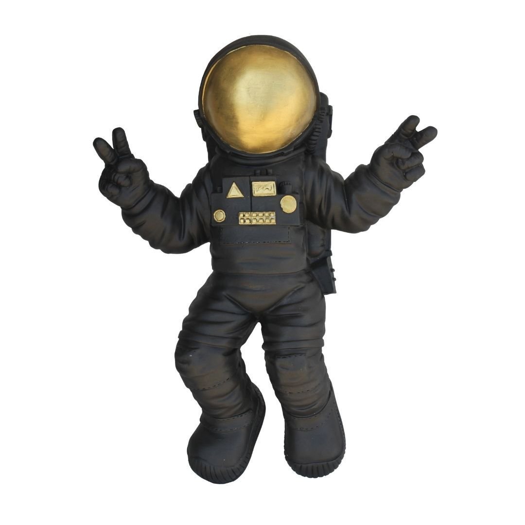 Astronot Duvar Dekor Siyah 35x46cm