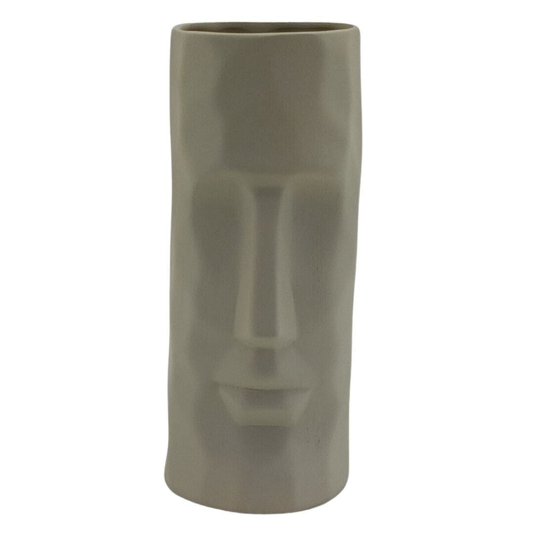 Maoi Yüz Vazo 10x23cm Ladin