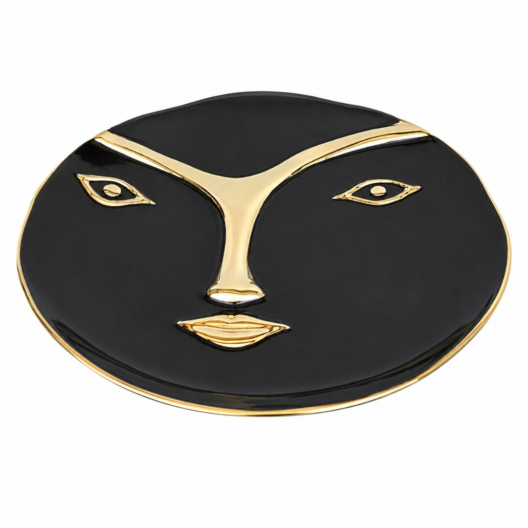 Face Dekoratif Tabak Siyah 33cm