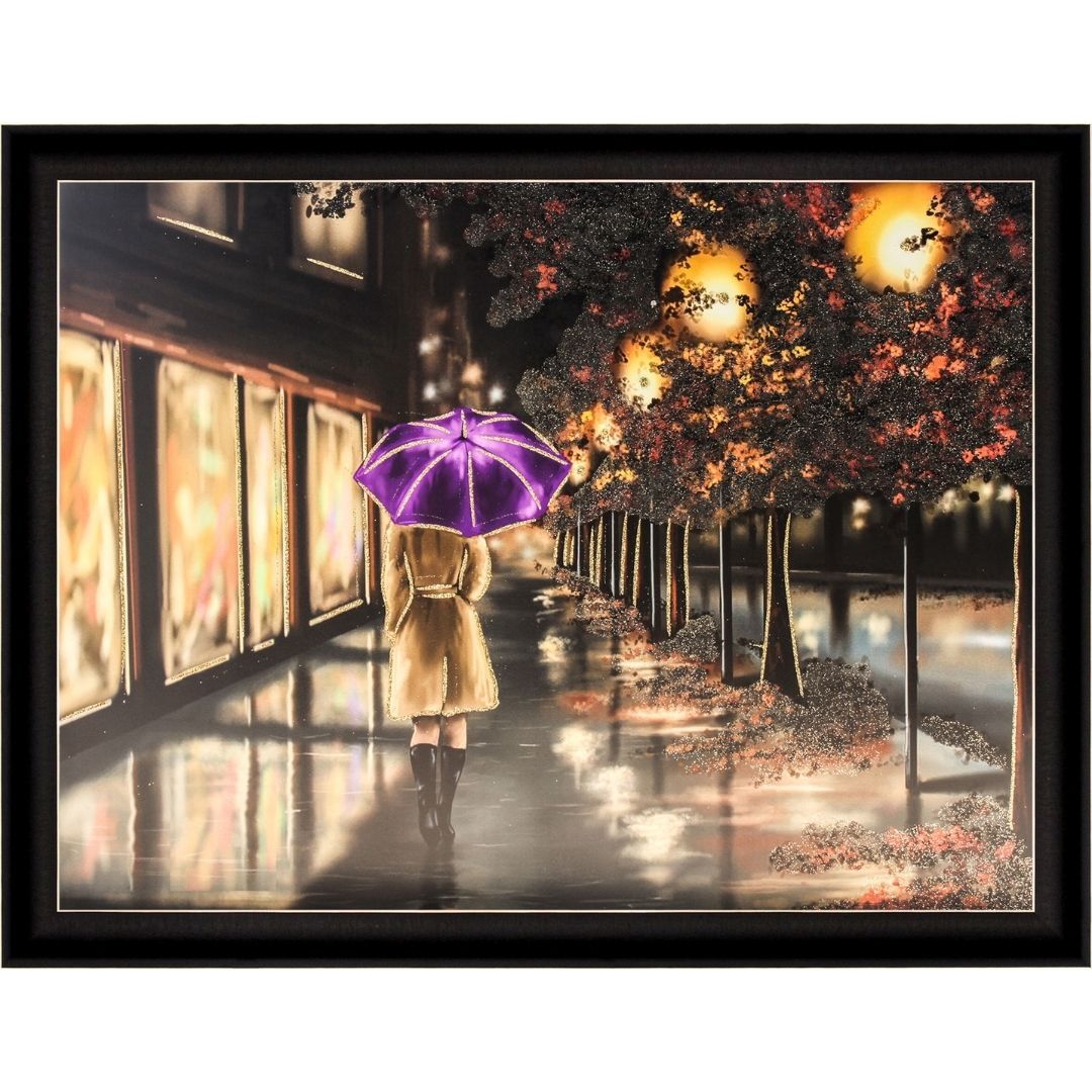 Şemsiyeli Kız Tuval Tablo 102x132cm