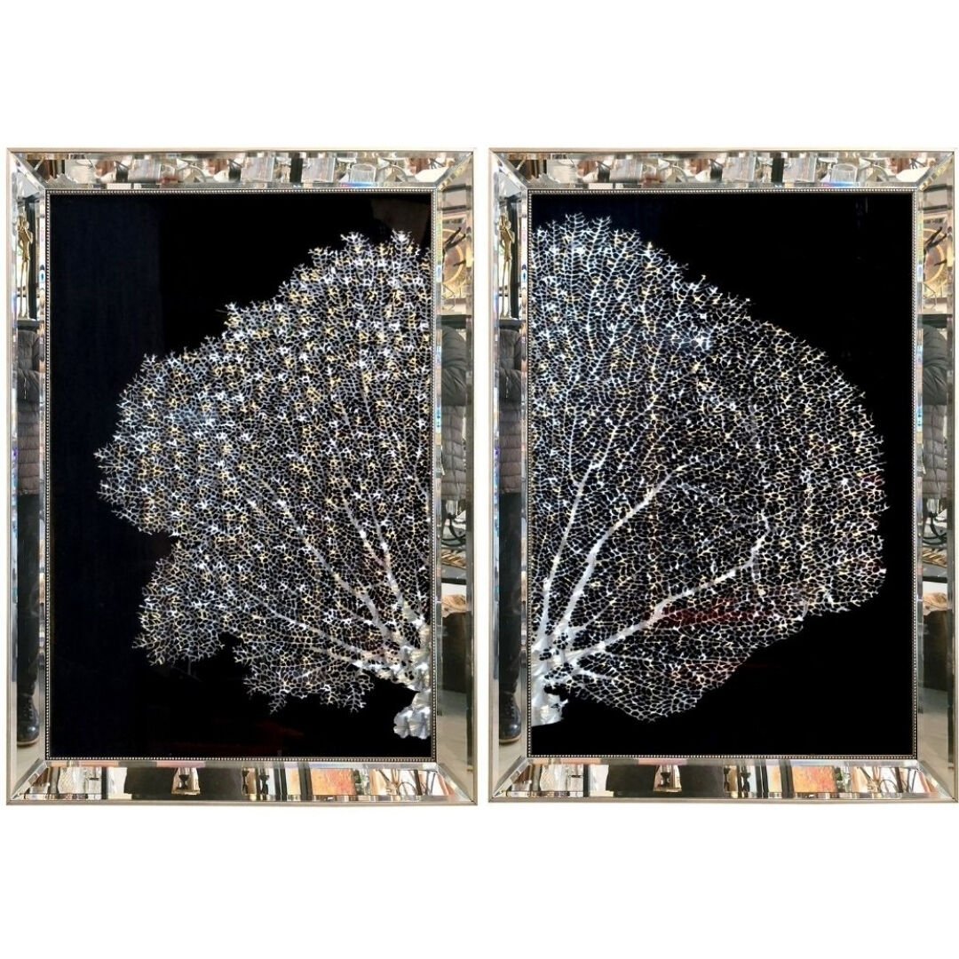 2li Set Mercan Gümüş Tablo 83x113cm