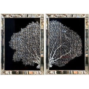 2li Set Mercan Gümüş Tablo 83x113cm