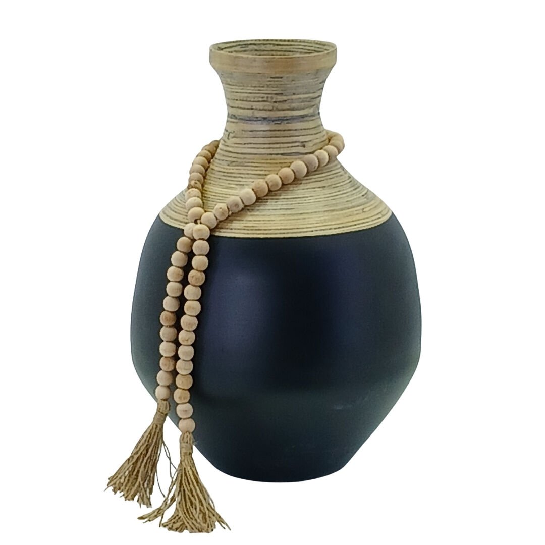 Bohem Ahşap Vazo 24x37cm