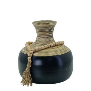 Bohem Ahşap Vazo 25x25cm