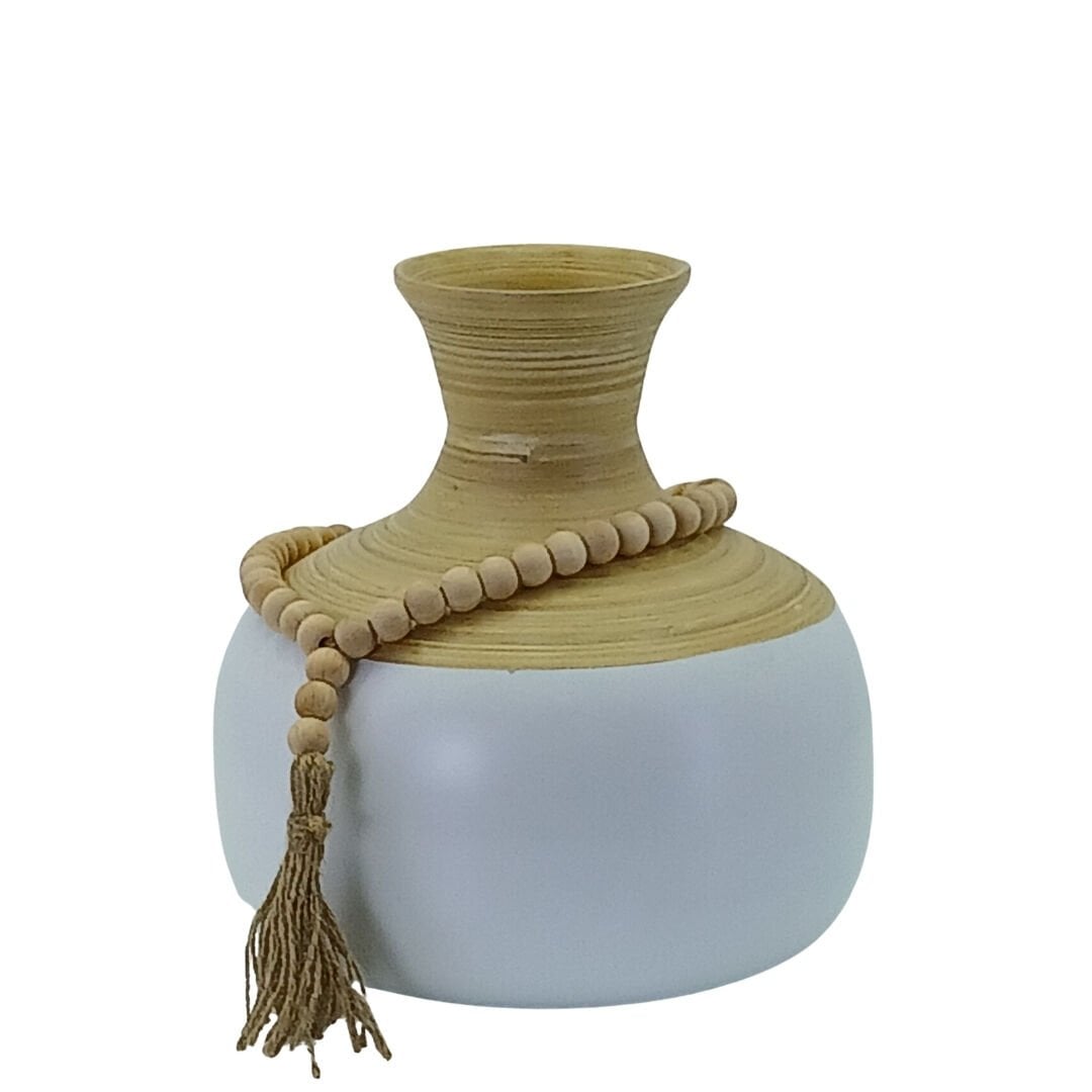 Bohem Ahşap Vazo 25x25cm