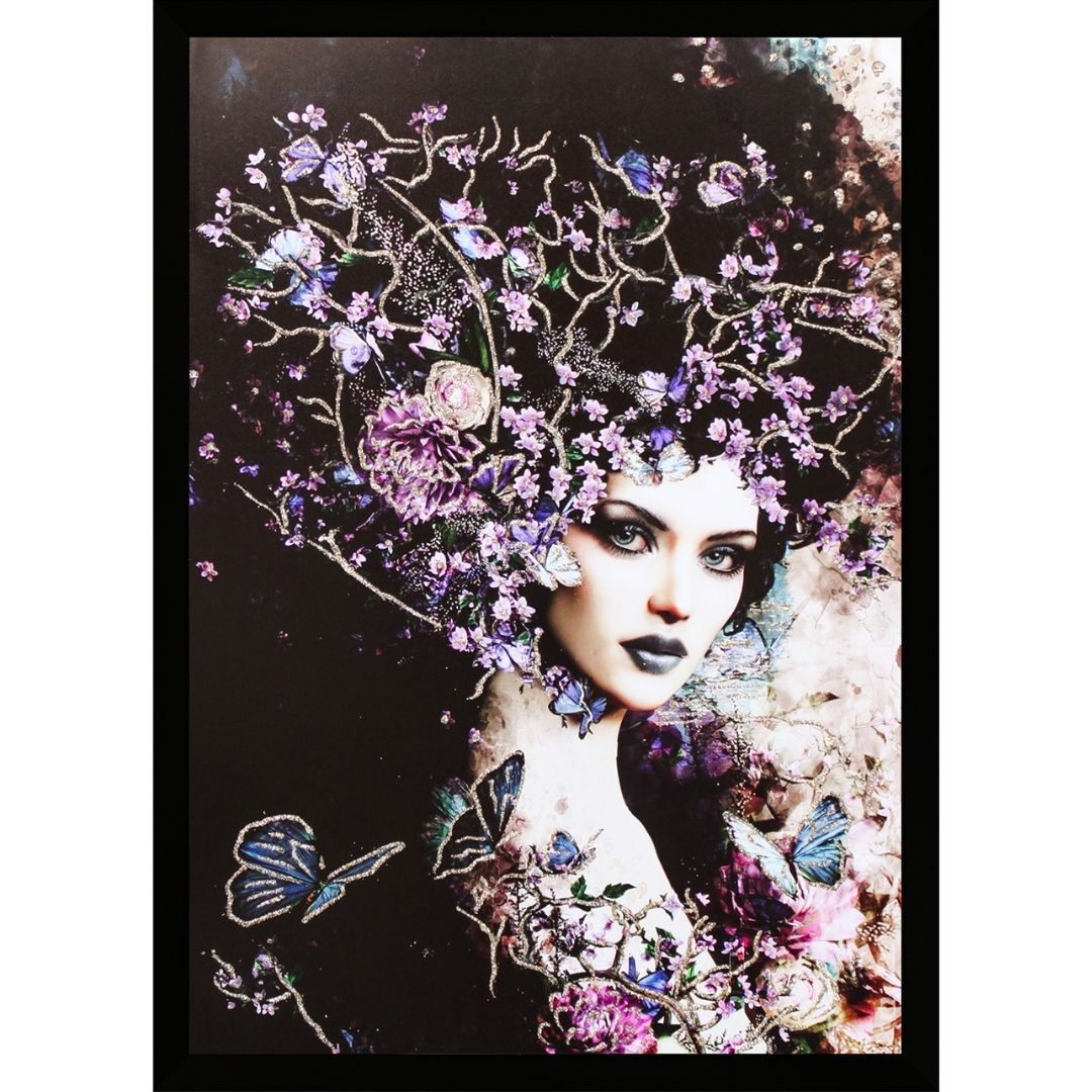 Çiçekli Kız Tuval Tablo 75x105cm