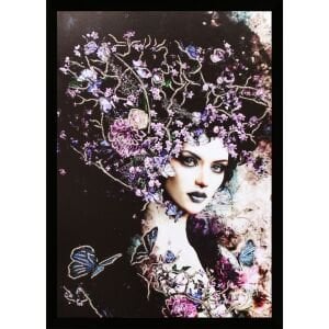 Çiçekli Kız Tuval Tablo 75x105cm