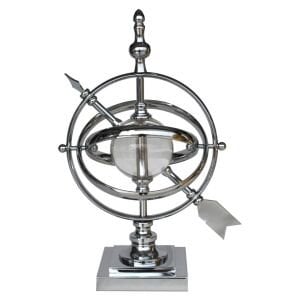 Metal Dünya Obje Gümüş 30x46cm