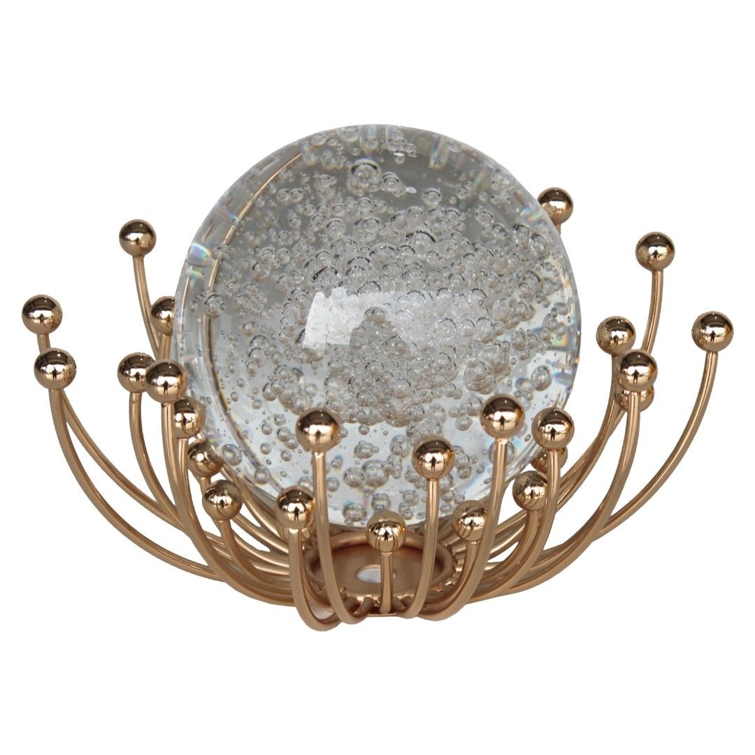 Dekoratif Kristal Küre Altın 12x17cm