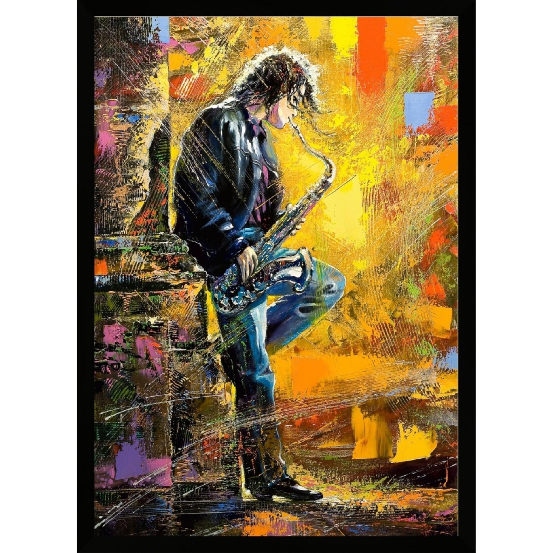 UV Saksafonlu Adam Tablo 75x105cm