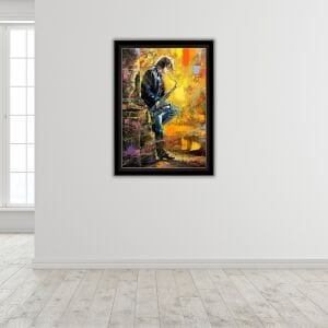 UV Saksafonlu Adam Tablo 75x105cm