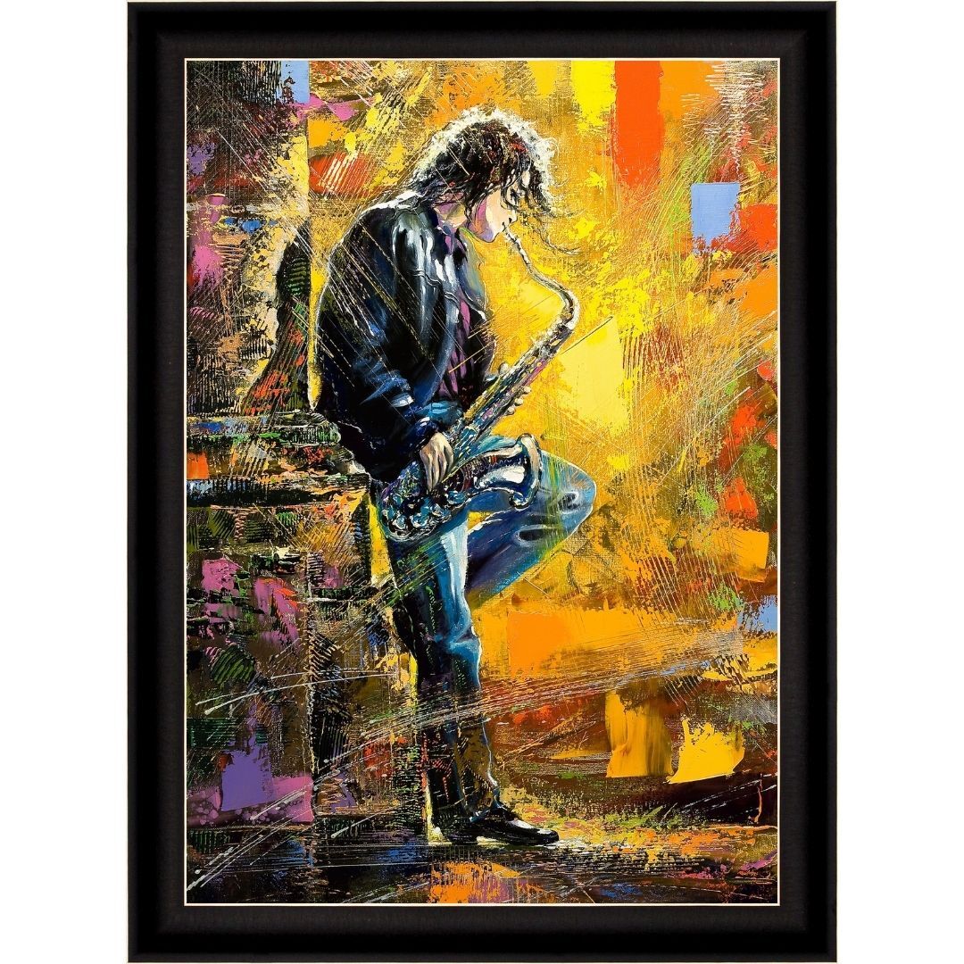 UV Saksafonlu Adam Tablo 75x105cm