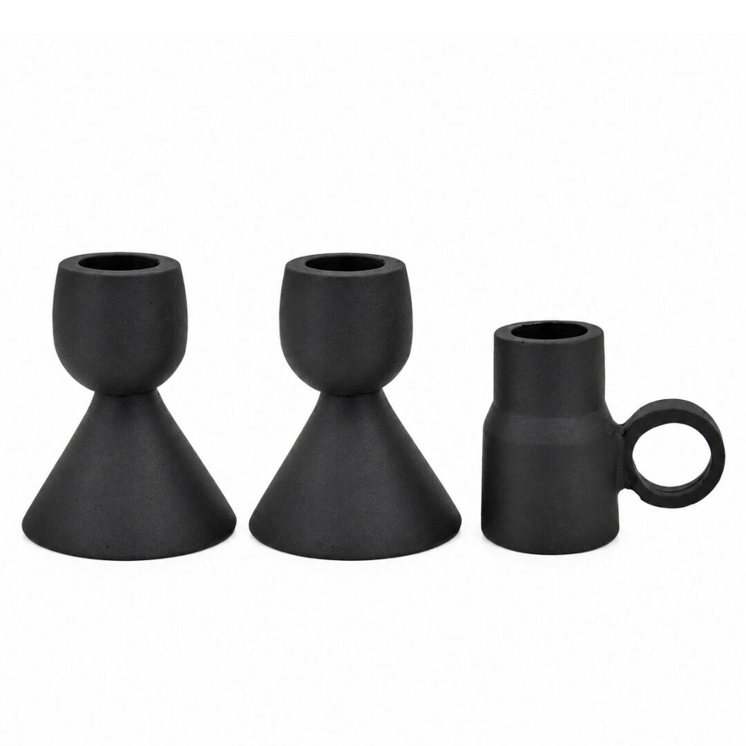 3lü Set Mumluk Siyah 7x8cm