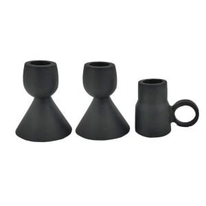 3lü Set Mumluk Siyah 7x8cm