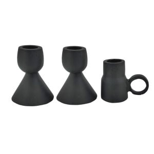 3lü Set Mumluk Siyah 7x8cm