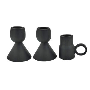 3lü Set Mumluk Siyah 7x8cm