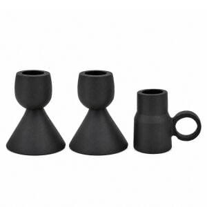 3lü Set Mumluk Siyah 7x8cm