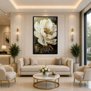 Epoksi Çiçek Tablo 75x115cm