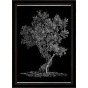 Işıltılı Ağaç Gümüş Tablo 82x112cm