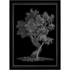 Işıltılı Ağaç Gümüş Tablo 82x112cm
