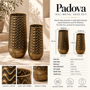 2li Set Padova Metal Vazo 40x85cm