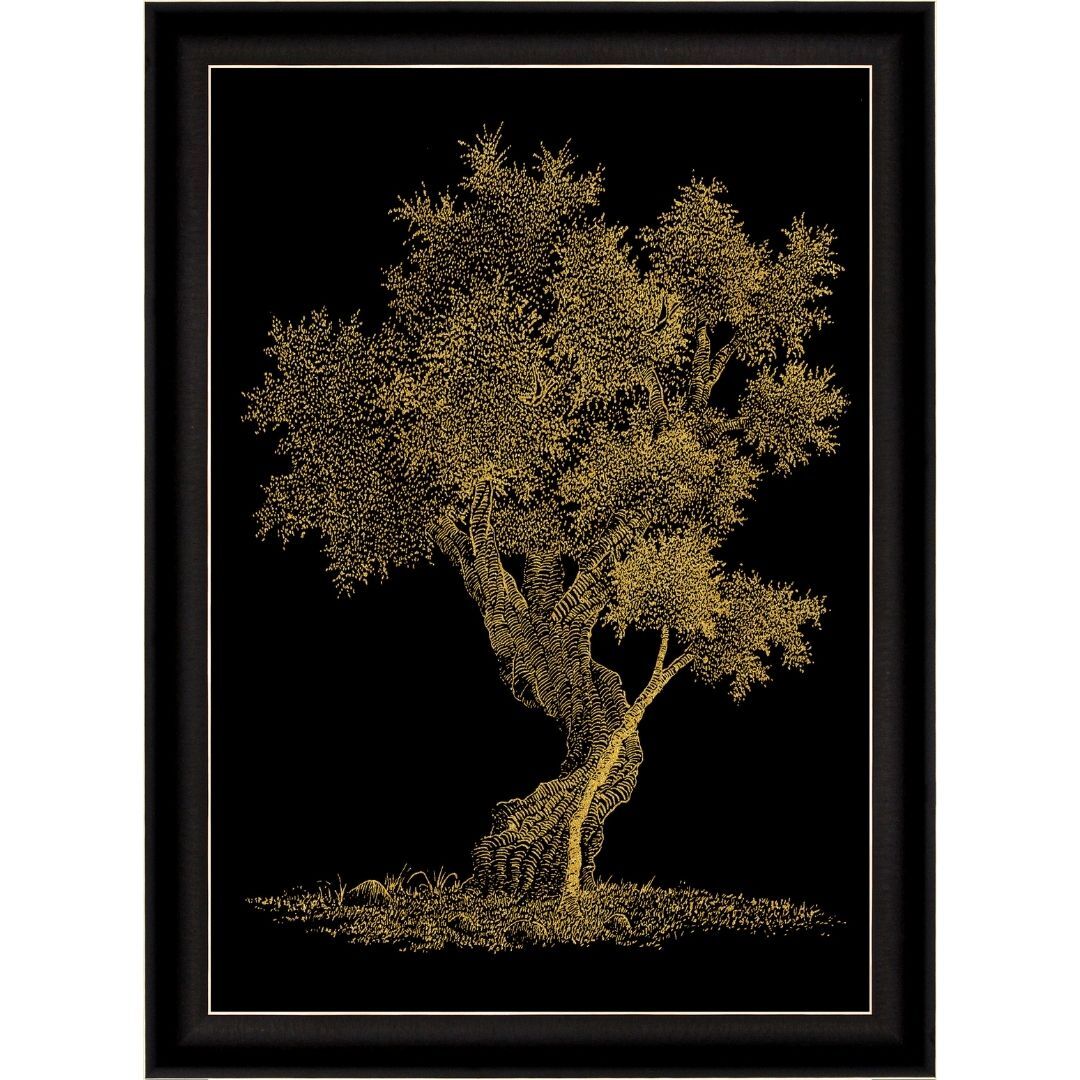 Işıltılı Ağaç Altın Tablo 82x112cm
