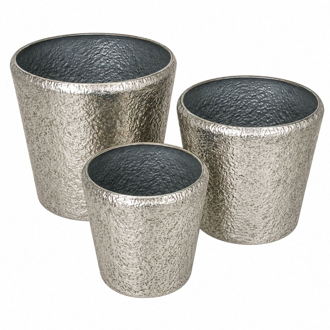 3lü Set Metal Saksı 37x40cm