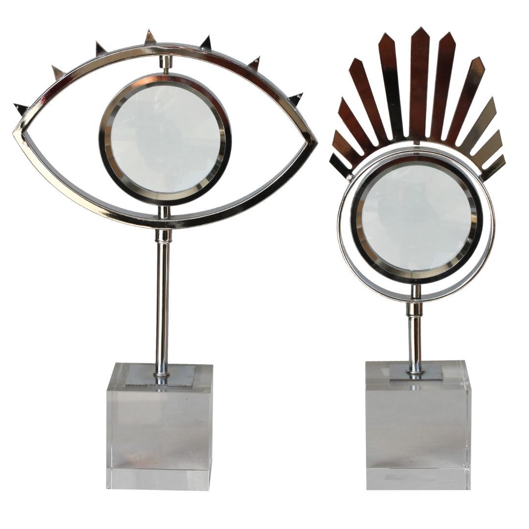 2li Set Büyüteçli Obje Gümüş 23x24cm