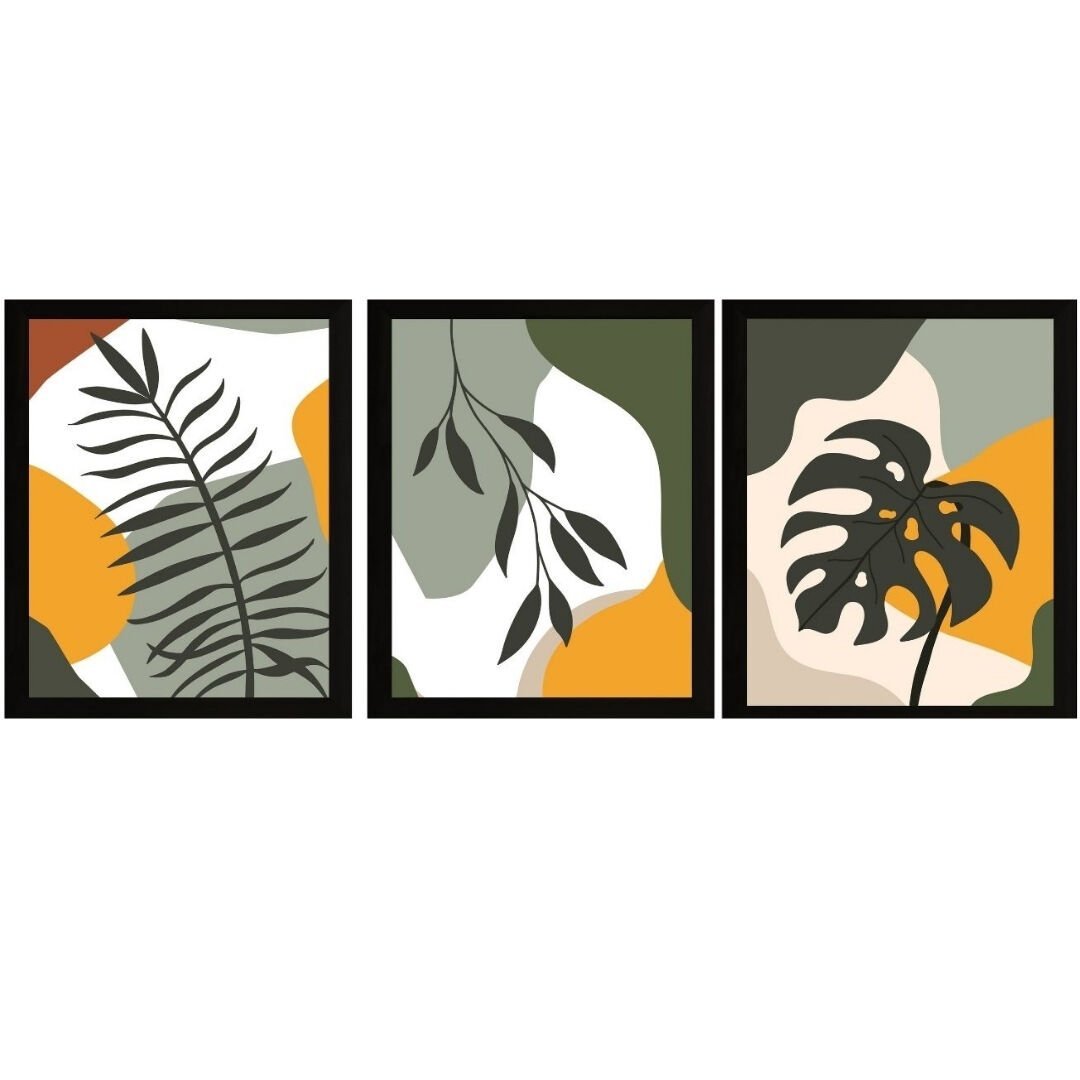 UV 3lü Set Yaprak Tablo 80x180cm