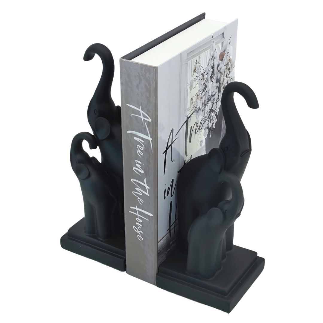 2li Set Kitap Tutucu Fil 20x26cm Siyah