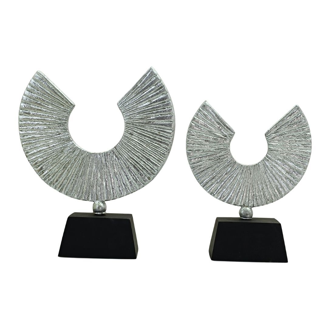 2li Set Hilal Obje Gümüş 24x27cm