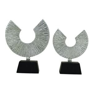 2li Set Hilal Obje Gümüş 24x27cm
