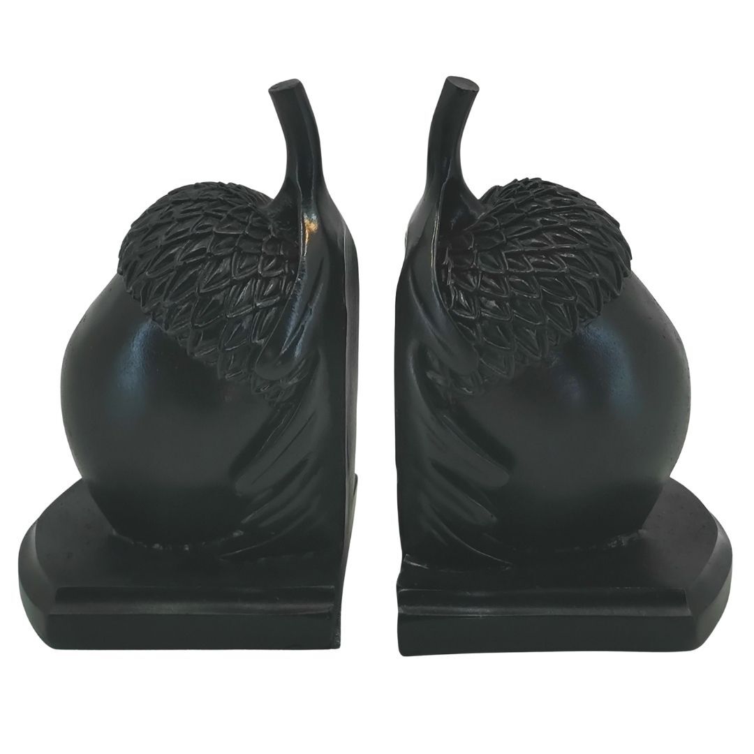 2li Set Kitap Tutucu Meşe Palamutu 17x24cm Siyah