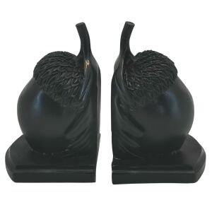 2li Set Kitap Tutucu Meşe Palamutu 17x24cm Siyah